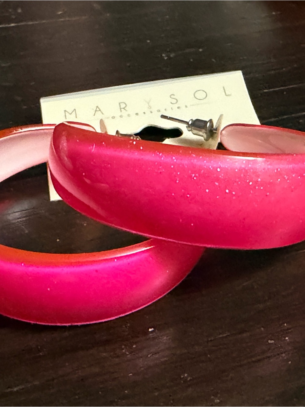 7 Pairs Colorful Glitter Hoop Earrings - Assorted Colors - Picture 6 of 8